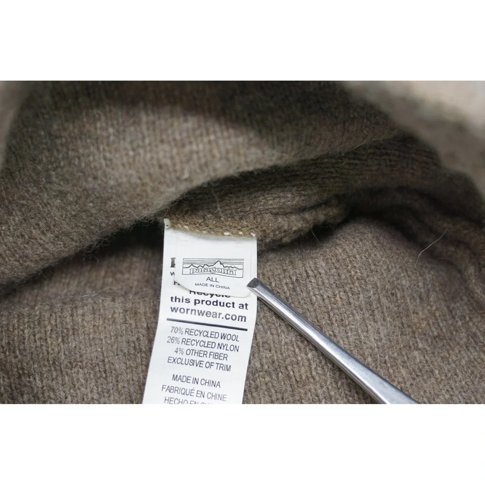 Patagonia Brodeo Beanie Brown Recycled Wool Blend Trout Patch Hat